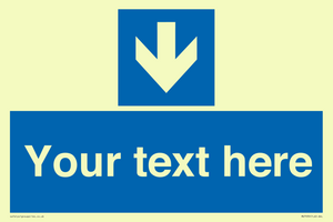 MV7939: Custom Mandatory directional sign, blue arrow down