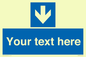 MV7939: Custom Mandatory directional sign, blue arrow down