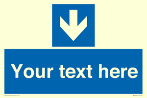 MV7939: Custom Mandatory directional sign, blue arrow down