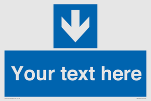 MV7939: Custom Mandatory directional sign, blue arrow down