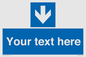 MV7939: Custom Mandatory directional sign, blue arrow down