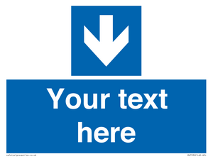 MV7939: Custom Mandatory directional sign, blue arrow down