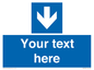 MV7939: Custom Mandatory directional sign, blue arrow down