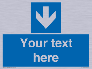 MV7939: Custom Mandatory directional sign, blue arrow down