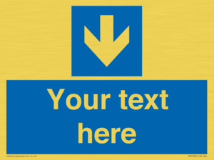 MV7939: Custom Mandatory directional sign, blue arrow down
