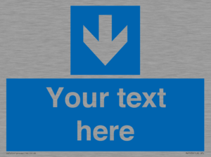MV7939: Custom Mandatory directional sign, blue arrow down