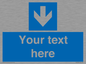 MV7939: Custom Mandatory directional sign, blue arrow down
