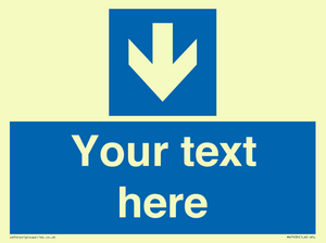 MV7939: Custom Mandatory directional sign, blue arrow down