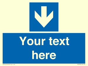 MV7939: Custom Mandatory directional sign, blue arrow down