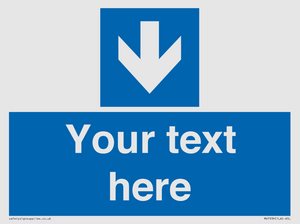 MV7939: Custom Mandatory directional sign, blue arrow down