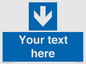 MV7939: Custom Mandatory directional sign, blue arrow down