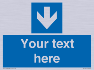 MV7939: Custom Mandatory directional sign, blue arrow down