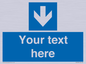 MV7939: Custom Mandatory directional sign, blue arrow down