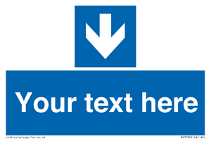 MV7939: Custom Mandatory directional sign, blue arrow down