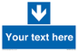 MV7939: Custom Mandatory directional sign, blue arrow down