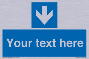 MV7939: Custom Mandatory directional sign, blue arrow down