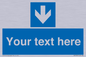 MV7939: Custom Mandatory directional sign, blue arrow down