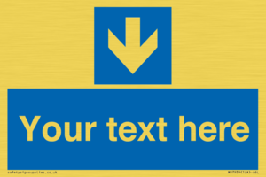 MV7939: Custom Mandatory directional sign, blue arrow down