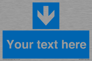 MV7939: Custom Mandatory directional sign, blue arrow down