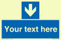 MV7939: Custom Mandatory directional sign, blue arrow down