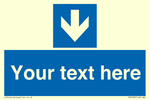 MV7939: Custom Mandatory directional sign, blue arrow down