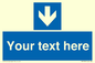 MV7939: Custom Mandatory directional sign, blue arrow down
