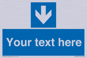 MV7939: Custom Mandatory directional sign, blue arrow down