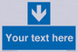 MV7939: Custom Mandatory directional sign, blue arrow down