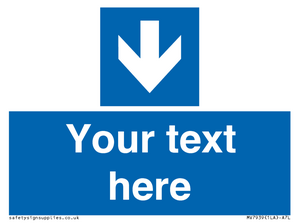 MV7939: Custom Mandatory directional sign, blue arrow down