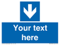 MV7939: Custom Mandatory directional sign, blue arrow down