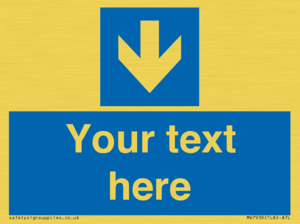 MV7939: Custom Mandatory directional sign, blue arrow down