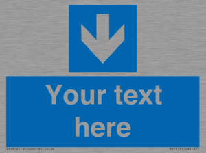 MV7939: Custom Mandatory directional sign, blue arrow down