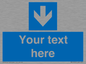 MV7939: Custom Mandatory directional sign, blue arrow down