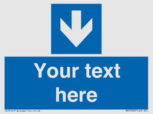 MV7939: Custom Mandatory directional sign, blue arrow down