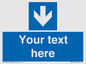 MV7939: Custom Mandatory directional sign, blue arrow down