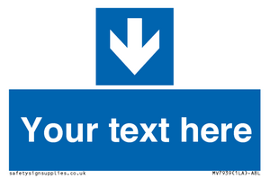 MV7939: Custom Mandatory directional sign, blue arrow down