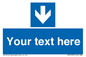 MV7939: Custom Mandatory directional sign, blue arrow down