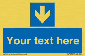MV7939: Custom Mandatory directional sign, blue arrow down