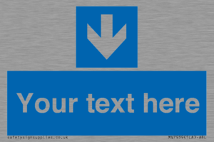 MV7939: Custom Mandatory directional sign, blue arrow down
