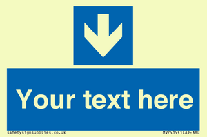 MV7939: Custom Mandatory directional sign, blue arrow down