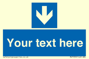 MV7939: Custom Mandatory directional sign, blue arrow down