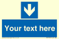 MV7939: Custom Mandatory directional sign, blue arrow down