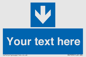 MV7939: Custom Mandatory directional sign, blue arrow down