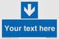 MV7939: Custom Mandatory directional sign, blue arrow down
