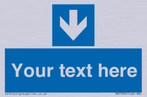 MV7939: Custom Mandatory directional sign, blue arrow down