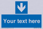MV7939: Custom Mandatory directional sign, blue arrow down