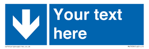 MV7939: Custom Mandatory directional sign, blue arrow down