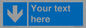 MV7939: Custom Mandatory directional sign, blue arrow down