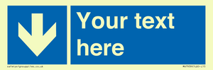 MV7939: Custom Mandatory directional sign, blue arrow down