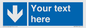 MV7939: Custom Mandatory directional sign, blue arrow down